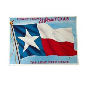 Texas Vintage Postcard State Flag Lone Star u Non Topographical Standard 1985